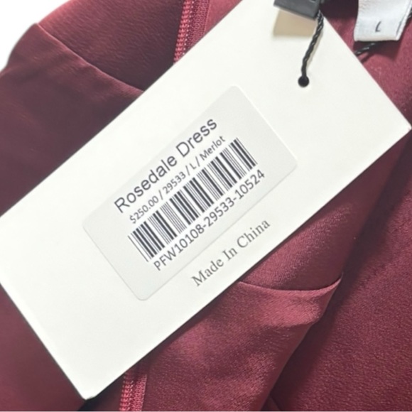 NWT Park & Fifth Rosedale Merlot Satin Midi Dress L - Picture 6 of 13